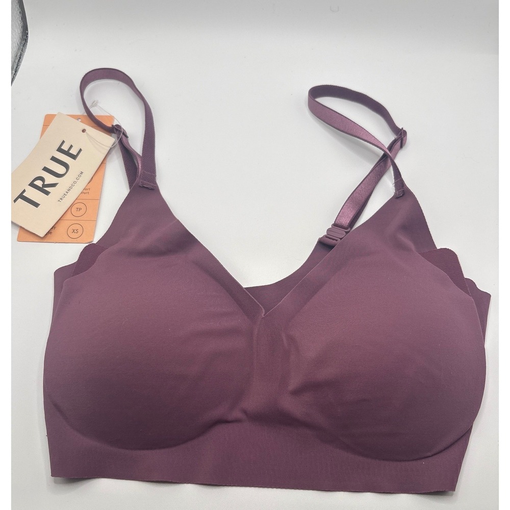 NWT True & Co True Body Triangle Bralette XS Purple Convertible Seamless